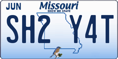 MO license plate SH2Y4T