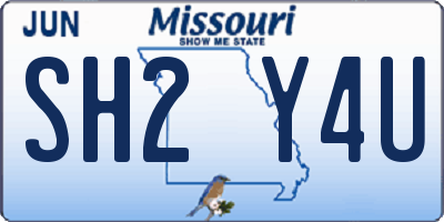 MO license plate SH2Y4U
