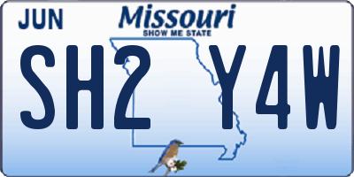 MO license plate SH2Y4W