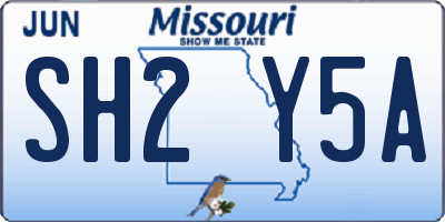 MO license plate SH2Y5A