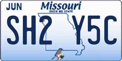 MO license plate SH2Y5C