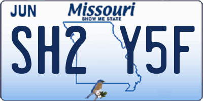 MO license plate SH2Y5F
