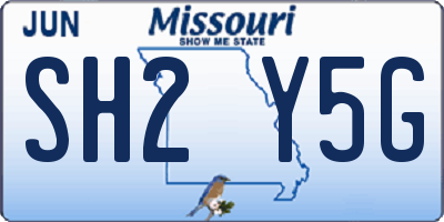 MO license plate SH2Y5G