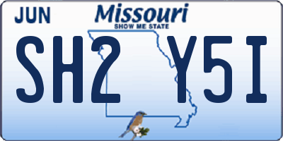 MO license plate SH2Y5I