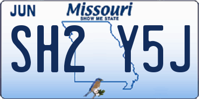 MO license plate SH2Y5J