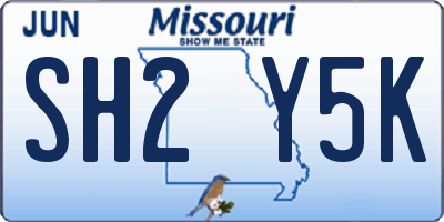 MO license plate SH2Y5K