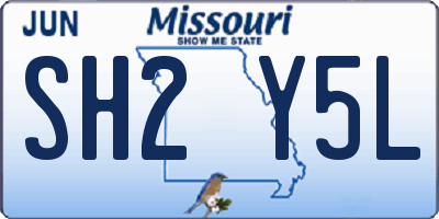 MO license plate SH2Y5L