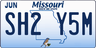 MO license plate SH2Y5M
