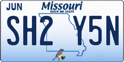 MO license plate SH2Y5N