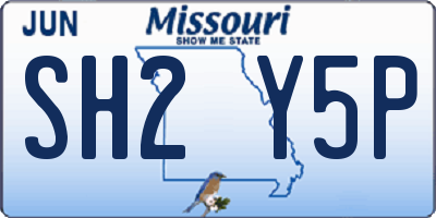 MO license plate SH2Y5P