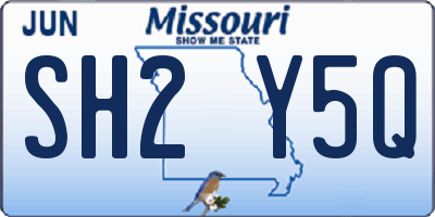 MO license plate SH2Y5Q