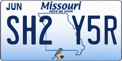 MO license plate SH2Y5R