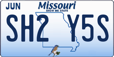 MO license plate SH2Y5S