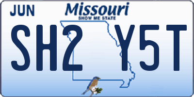 MO license plate SH2Y5T