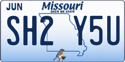 MO license plate SH2Y5U