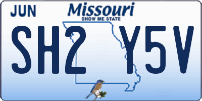 MO license plate SH2Y5V