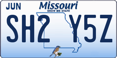 MO license plate SH2Y5Z