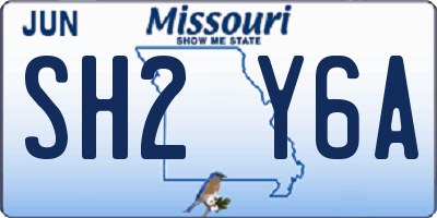 MO license plate SH2Y6A
