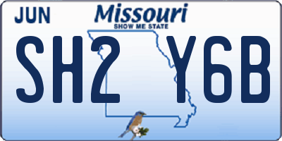 MO license plate SH2Y6B