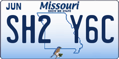MO license plate SH2Y6C