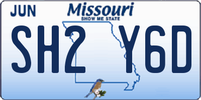 MO license plate SH2Y6D