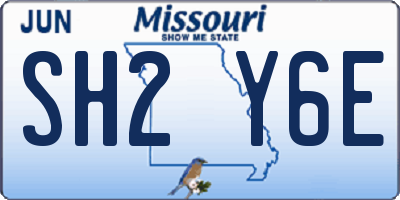 MO license plate SH2Y6E