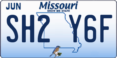 MO license plate SH2Y6F