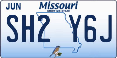 MO license plate SH2Y6J
