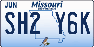 MO license plate SH2Y6K