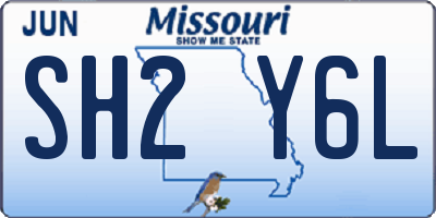 MO license plate SH2Y6L