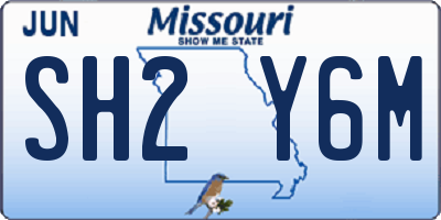 MO license plate SH2Y6M