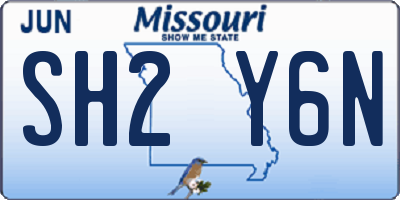 MO license plate SH2Y6N