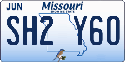 MO license plate SH2Y6O