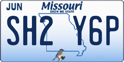 MO license plate SH2Y6P