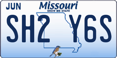 MO license plate SH2Y6S