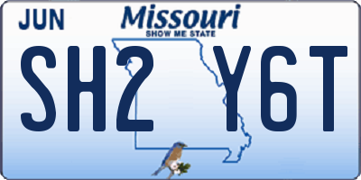 MO license plate SH2Y6T
