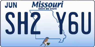MO license plate SH2Y6U