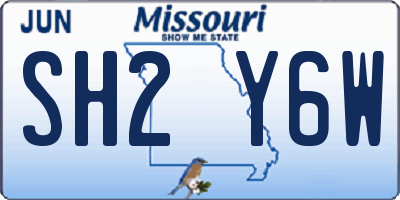 MO license plate SH2Y6W