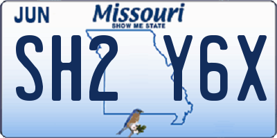 MO license plate SH2Y6X
