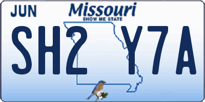 MO license plate SH2Y7A
