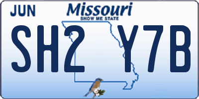 MO license plate SH2Y7B
