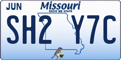 MO license plate SH2Y7C