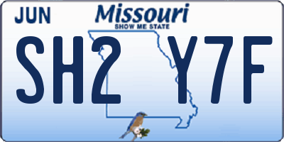 MO license plate SH2Y7F