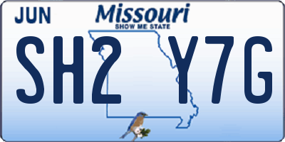 MO license plate SH2Y7G