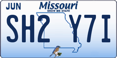 MO license plate SH2Y7I