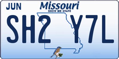 MO license plate SH2Y7L