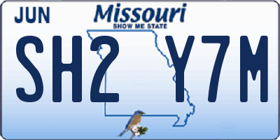 MO license plate SH2Y7M