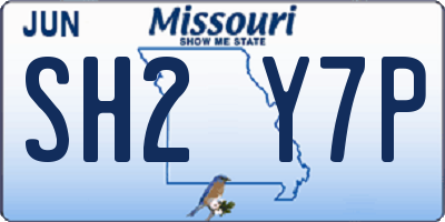 MO license plate SH2Y7P