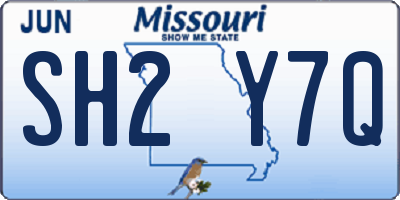 MO license plate SH2Y7Q