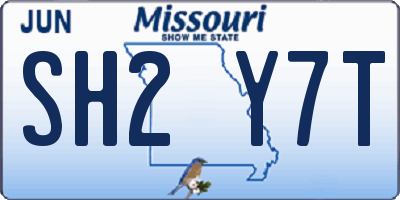 MO license plate SH2Y7T